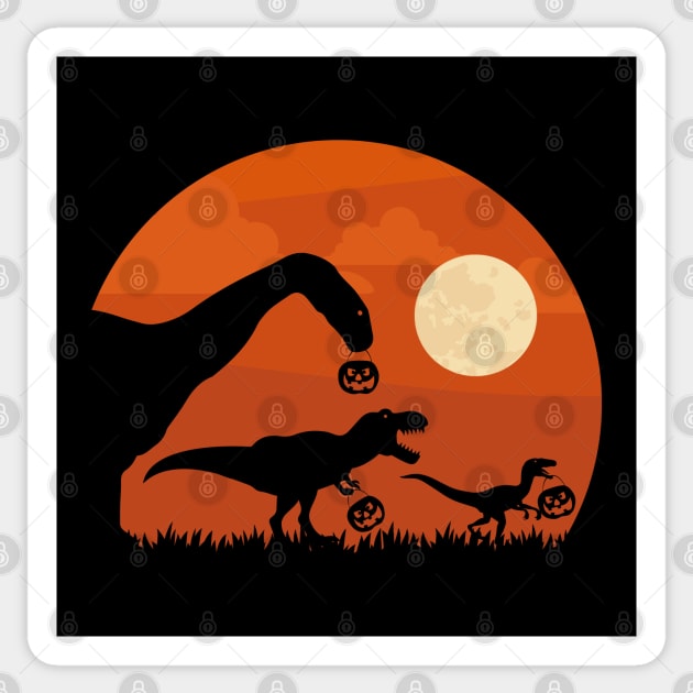 Halloween Dinosaurs Trick or Treating Sticker by RAWRTY ANIMALS